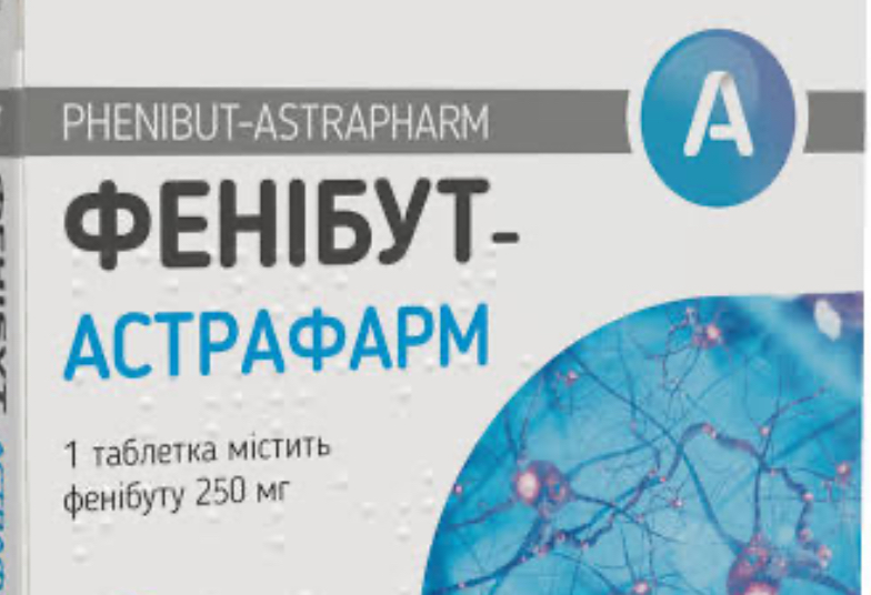 Phenibut capsules and packaging sold as stress-relief supplements