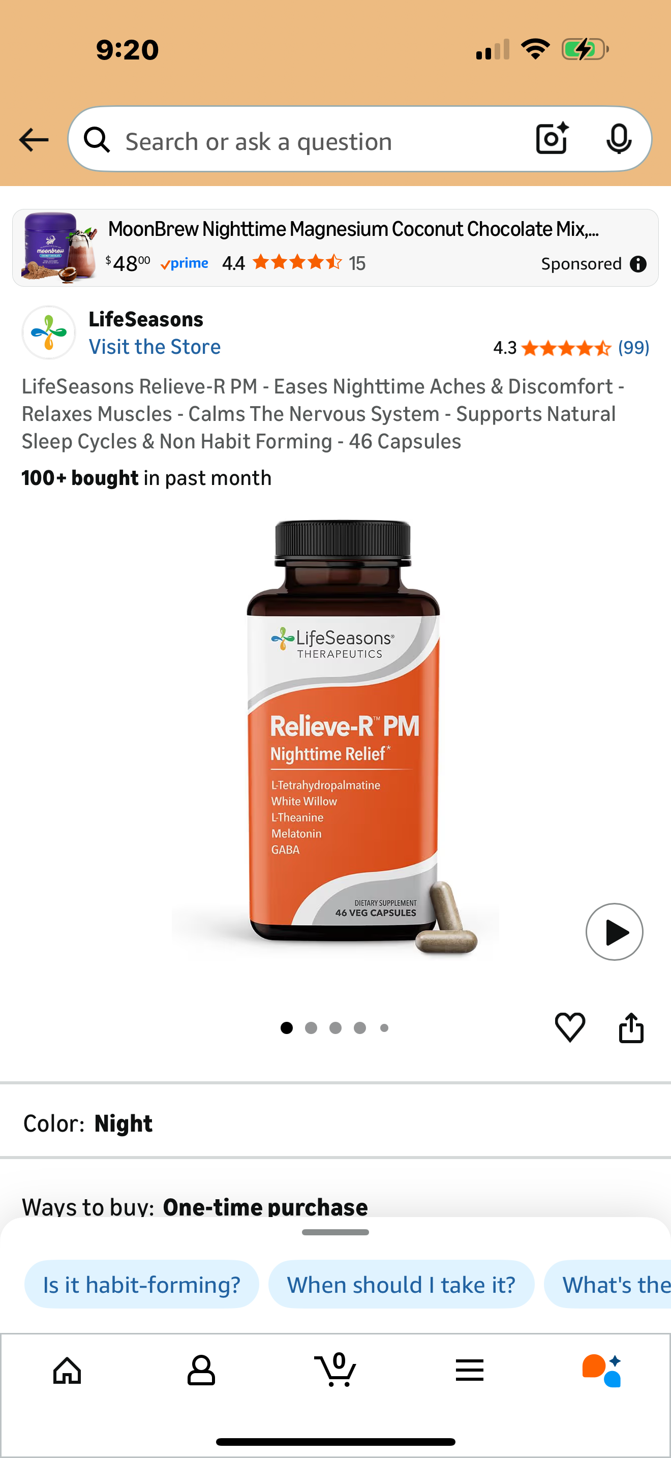 Supplement bottle listing tetrahydropalmatine (L-THP) among ingredients