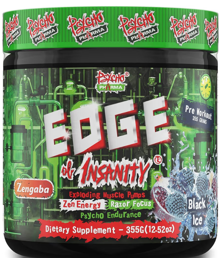 Psycho Pharma Edge of Insanity Black Ice pre-workout container